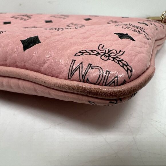 MCM Visetos Original Authentic Crossbody Bag Pouch Powder Pink - Picture 8 of 12